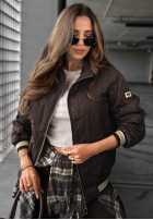 Pikowana Jacke z kapturem Golden Days Schokoladenbraun