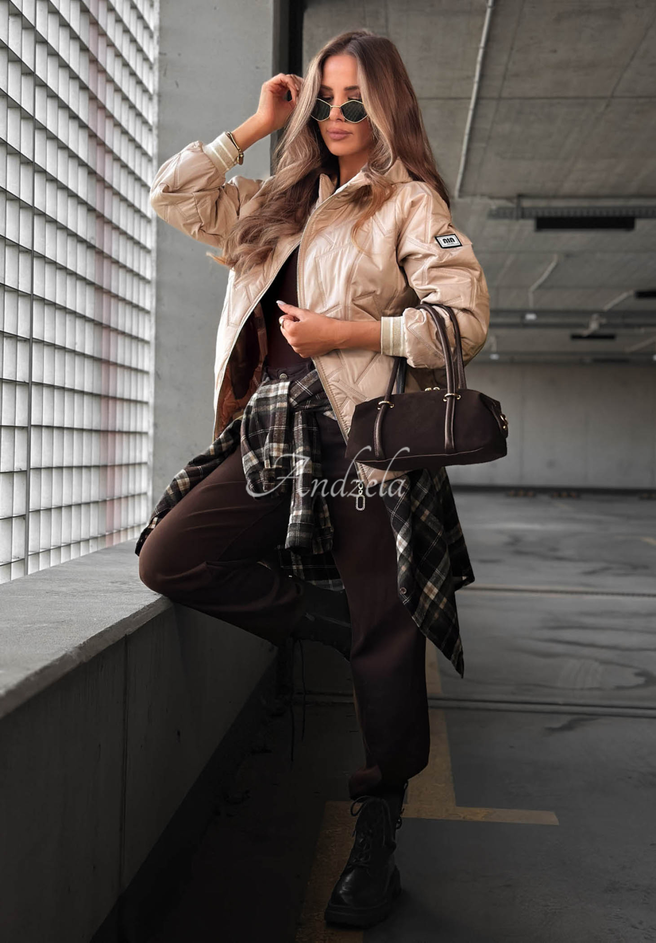 Gesteppte Jacke mit Kapuze Golden Days Beige