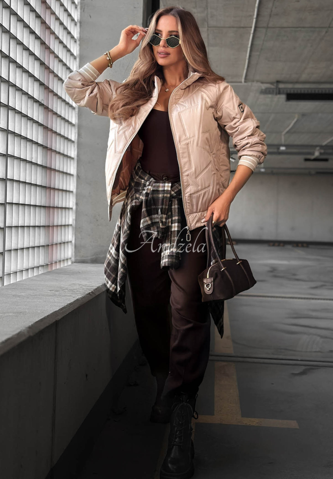 Gesteppte Jacke mit Kapuze Golden Days Beige