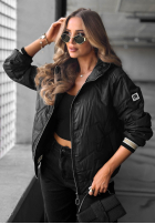 Pikowana Jacke z kapturem Golden Days Schokoladenbraun