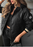 Pikowana Jacke z kapturem Golden Days Schokoladenbraun
