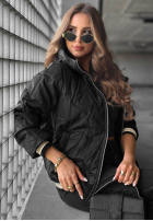 Pikowana Jacke z kapturem Golden Days Schokoladenbraun