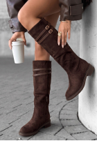zamszowe Stiefel przed kolano Autumn Grace Schokoladenbraun