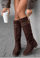 zamszowe Stiefel przed kolano Autumn Grace Schokoladenbraun