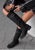 zamszowe Stiefel przed kolano Autumn Grace Schokoladenbraun