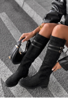 zamszowe Stiefel przed kolano Autumn Grace Schokoladenbraun