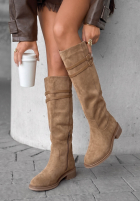 zamszowe Stiefel przed kolano Autumn Grace Schokoladenbraun
