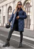 Długa pikowana Jacke Trust Your Intuition Dunkelblau