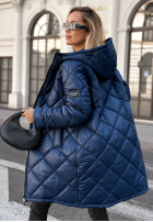 Długa pikowana Jacke Trust Your Intuition Dunkelblau