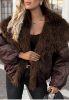 Dwustronna wzorzysta Jacke z futerkiem True Balance Schwarz