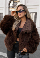 Dwustronna wzorzysta Jacke z futerkiem True Balance Schwarz
