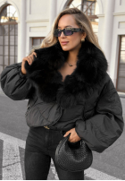 Krótka Jacke z futerkiem Snow Thanks Schwarz
