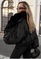 Krótka Jacke z futerkiem Snow Thanks Schwarz