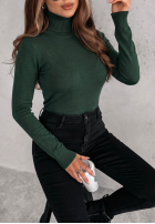 Dopasowany Pullover z golfem Solange Flaschengrün