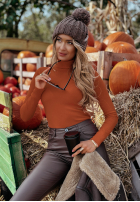 Dopasowany Pullover z golfem Solange rudy