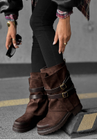 zamszowe Stiefeletten z paskami Faded Sky Schwarz
