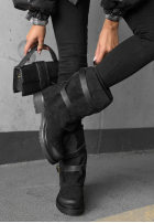 zamszowe Stiefeletten z paskami Faded Sky Schwarz