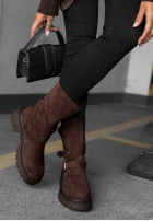 zamszowe Stiefeletten z paskami Rainy Steps Schwarz