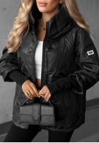 Pikowana Jacke z kapturem Soft Touch Schokoladenbraun