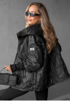 Pikowana Jacke z kapturem Soft Touch Schokoladenbraun