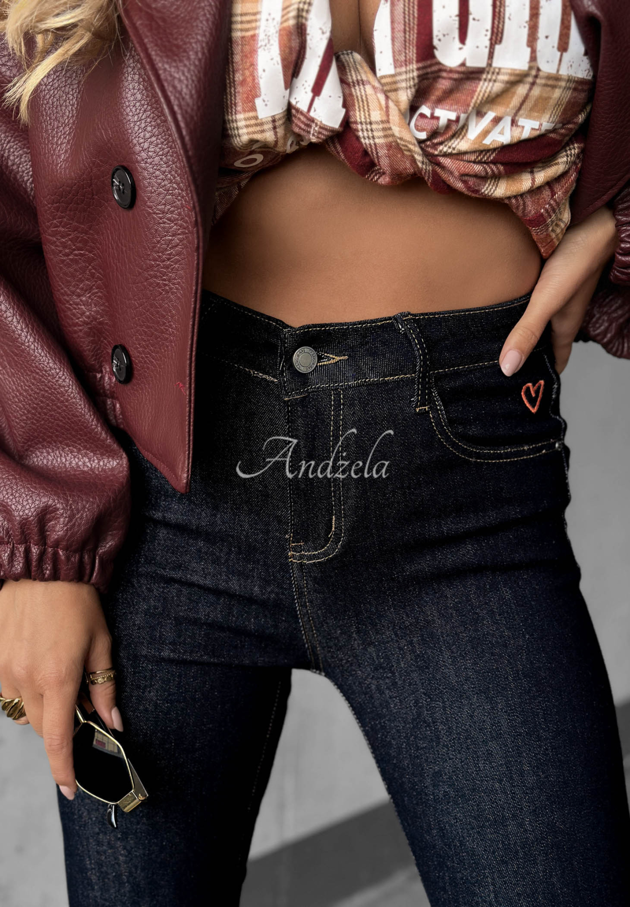 Skinny Jeanshose Denim Glow Dunkelblau