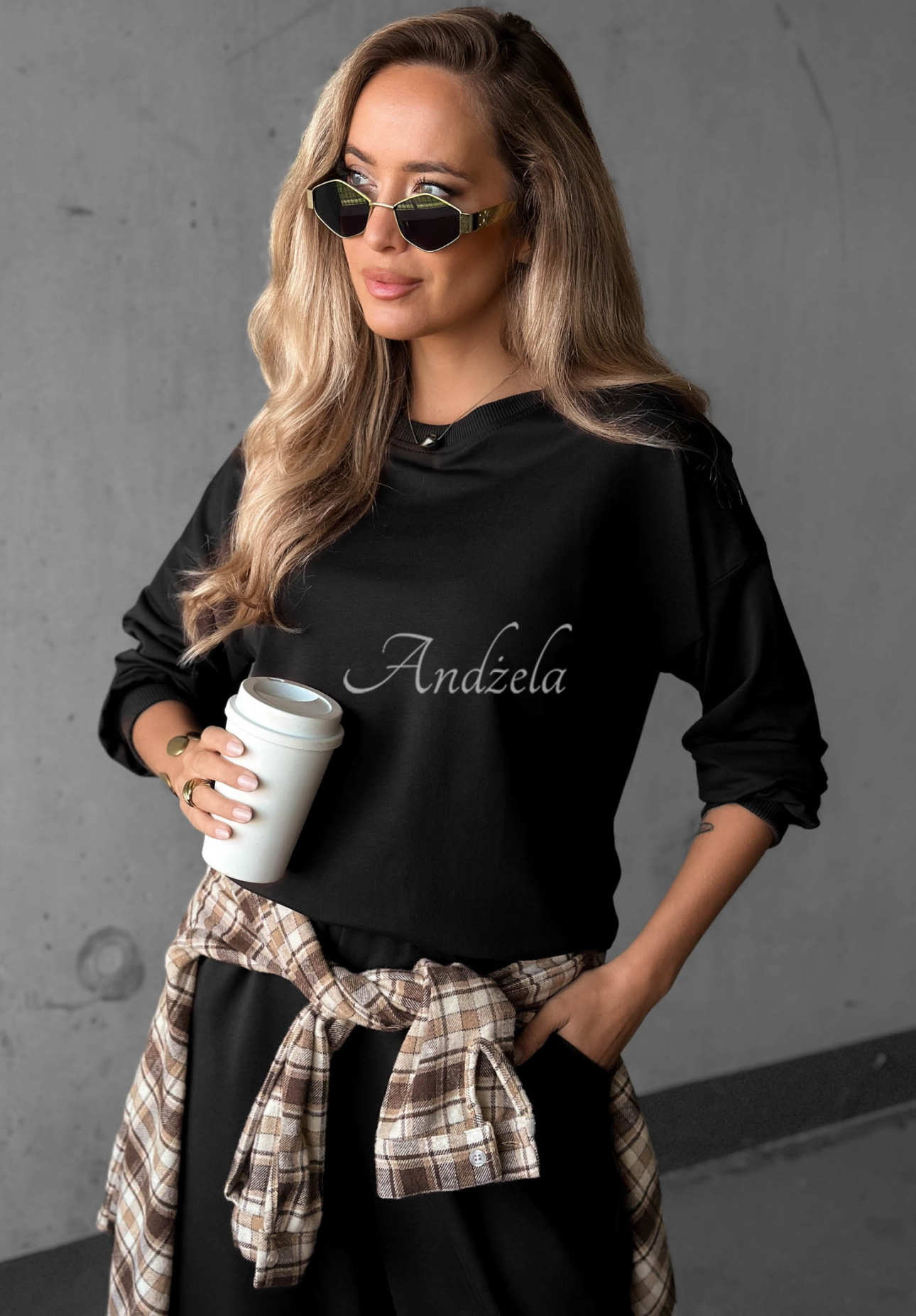Trainingsanzug-Set aus Baumwolle: Sweatshirt und Hose Simple Moments Schwarz