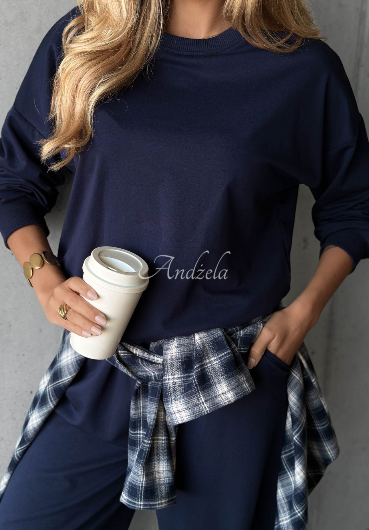 Trainingsanzug-Set aus Baumwolle: Sweatshirt und Hose Simple Moments Dunkelblau