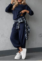 Sweat Set Sweatshirt i Hose Simple Moments Schokoladenbraun