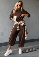 Sweat Set Sweatshirt i Hose Simple Moments Schokoladenbraun