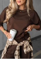 Sweat Set Sweatshirt i Hose Simple Moments Schokoladenbraun