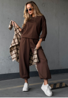 Sweat Set Sweatshirt i Hose Simple Moments Schokoladenbraun
