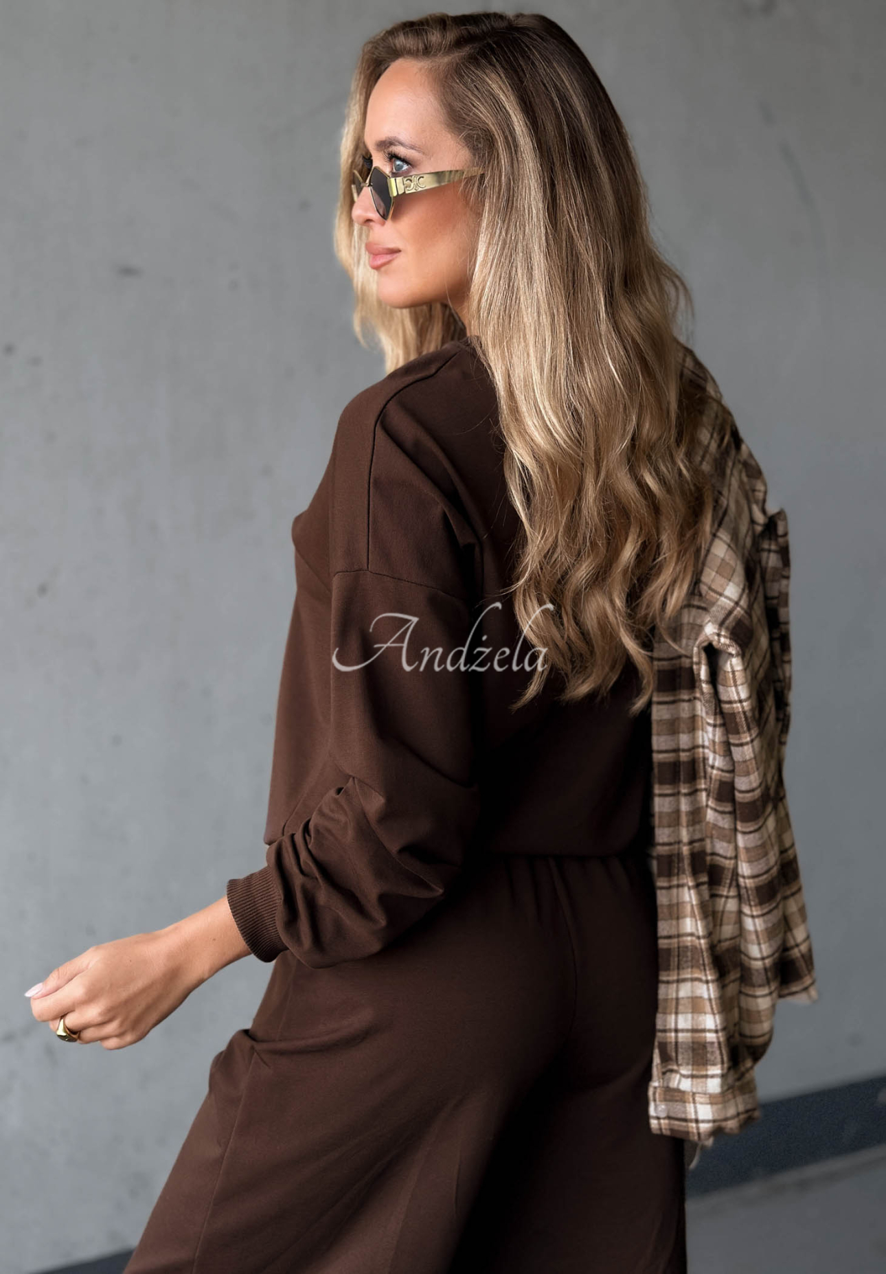 Trainingsanzug-Set aus Baumwolle: Sweatshirt und Hose Simple Moments Schokoladenbraun