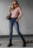 Hose Jeans skinny z paskiem Worth Knowing Blau