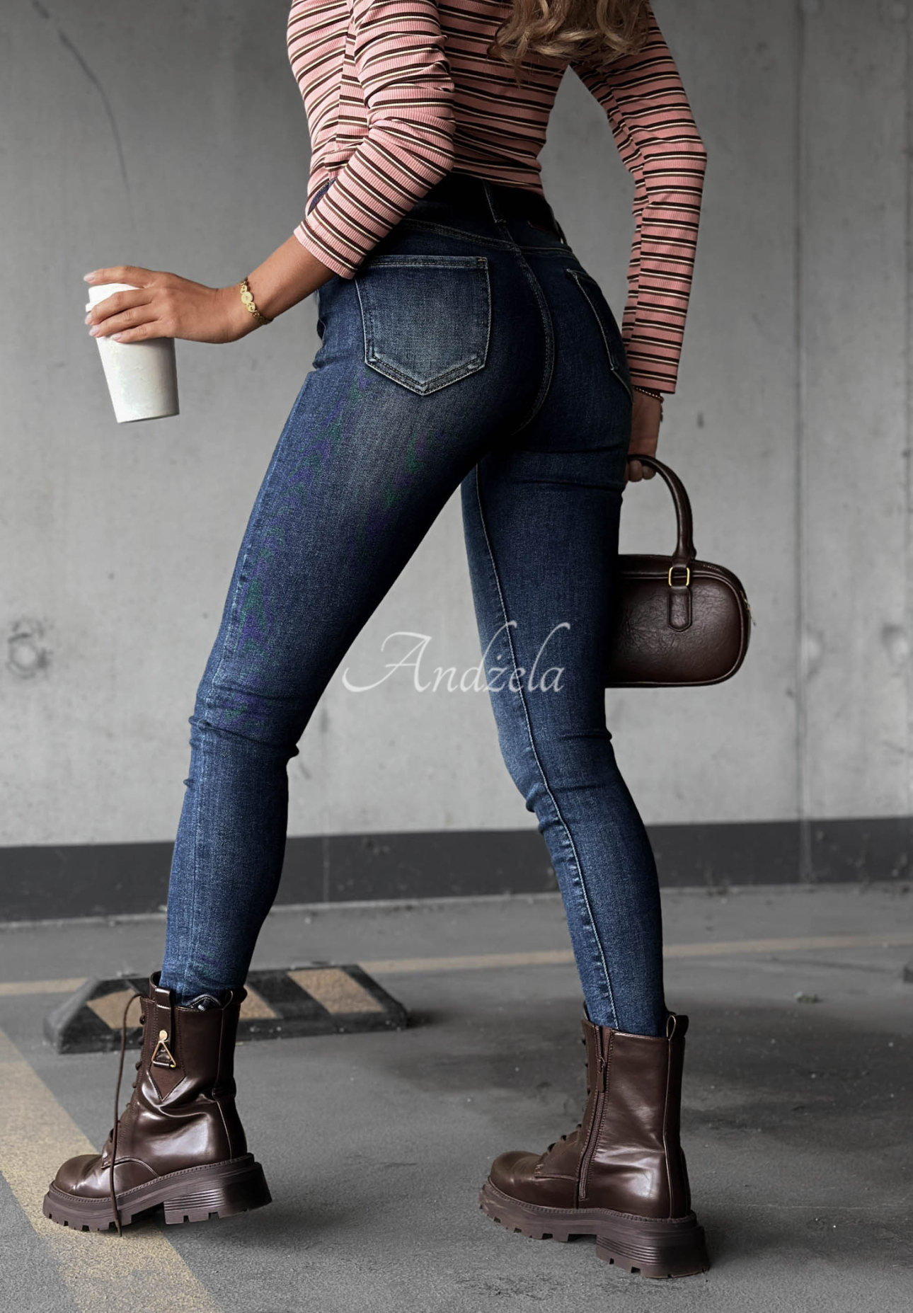 Skinny Jeans mit Gürtel Worth Knowing Blau