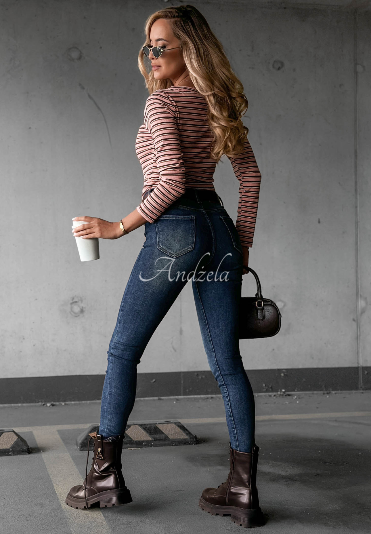 Skinny Jeans mit Gürtel Worth Knowing Blau