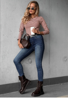 Hose Jeans skinny z paskiem Worth Knowing Blau