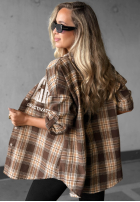 Hemd oversize w kratę z nadrukiem The Gre Rot