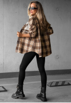 Hemd oversize w kratę z nadrukiem The Gre Rot