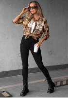 Hemd oversize w kratę z nadrukiem The Gre Rot