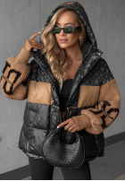 Pikowana Jacke Cold Hands Schwarz-Camel
