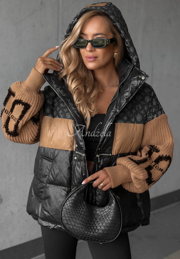 Daunenjacke Cold Hands schwarz-camel