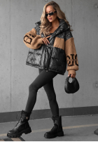 Pikowana Jacke Cold Hands Schwarz-Camel