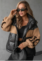 Pikowana Jacke Cold Hands Schwarz-Camel