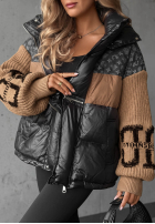 Pikowana Jacke Cold Hands Schwarz-Camel