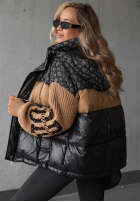 Pikowana Jacke Cold Hands Schwarz-Camel