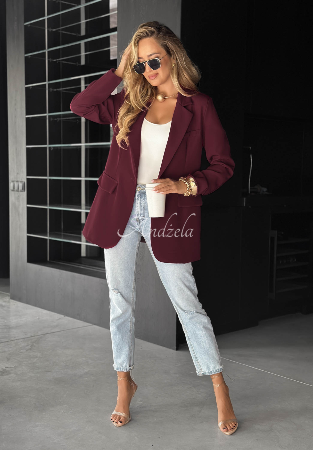 Oversize Blazer Best Version Burgunderrot