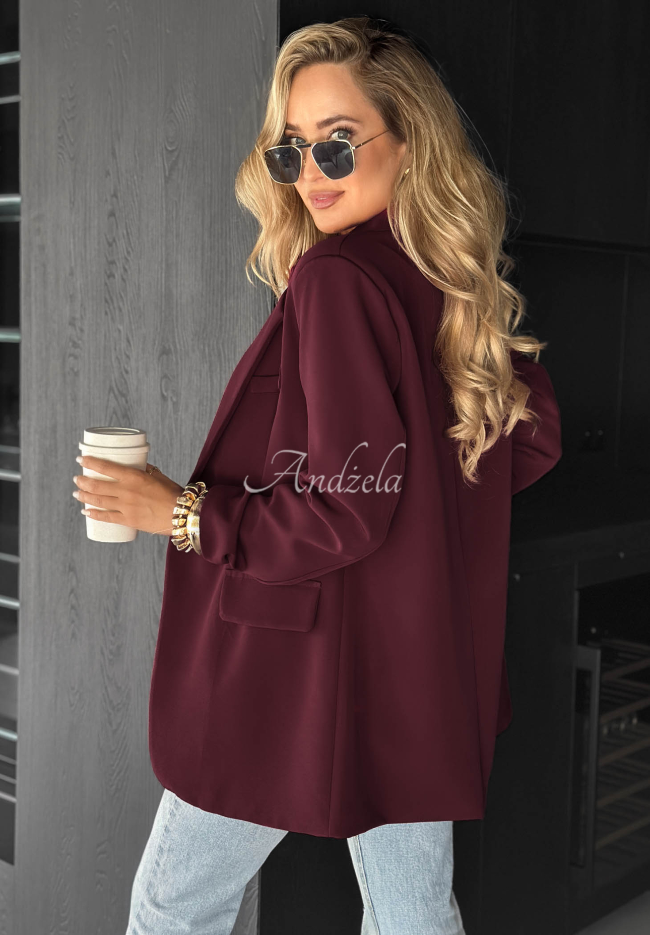 Oversize Blazer Best Version Burgunderrot