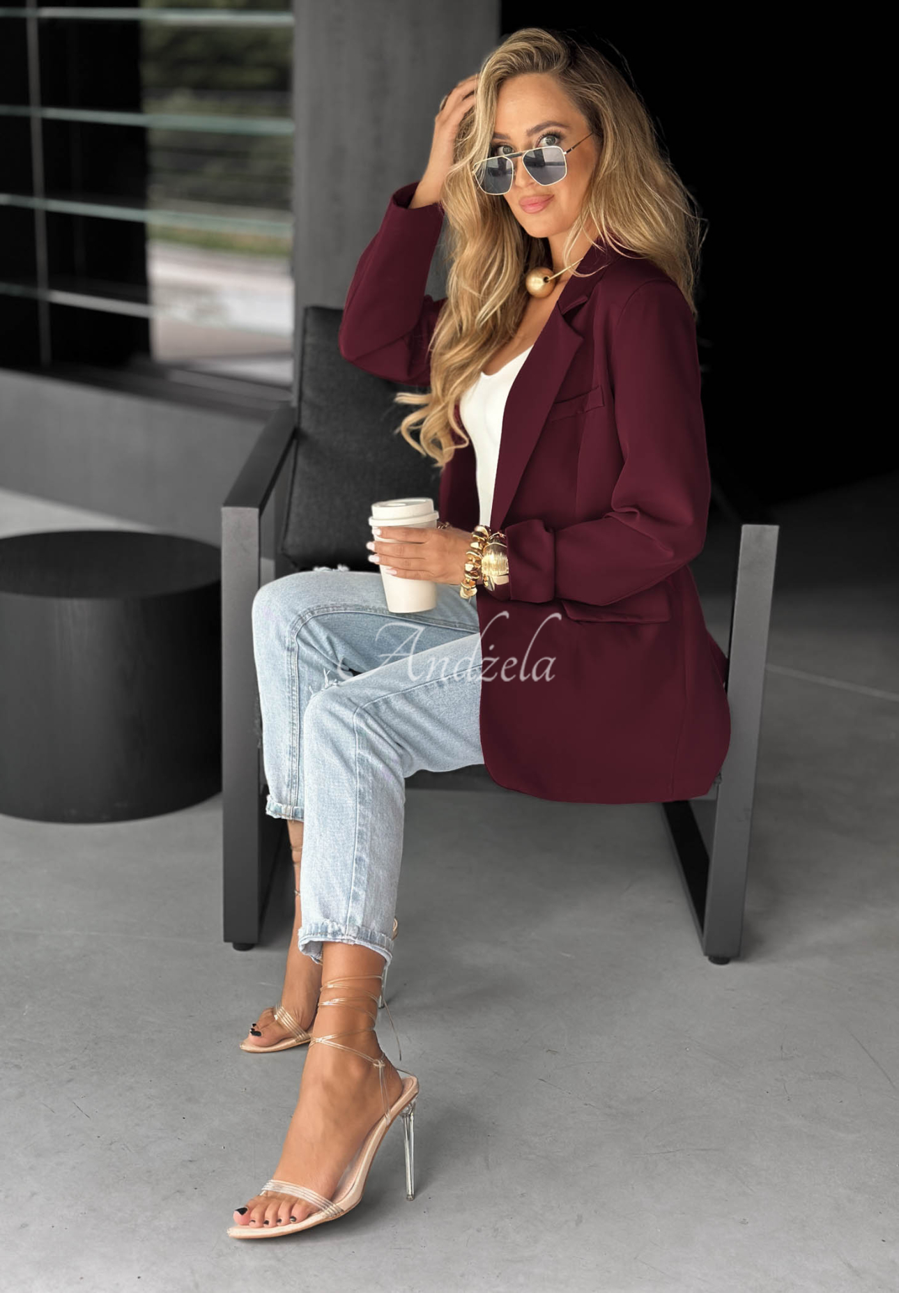 Oversize Blazer Best Version Burgunderrot