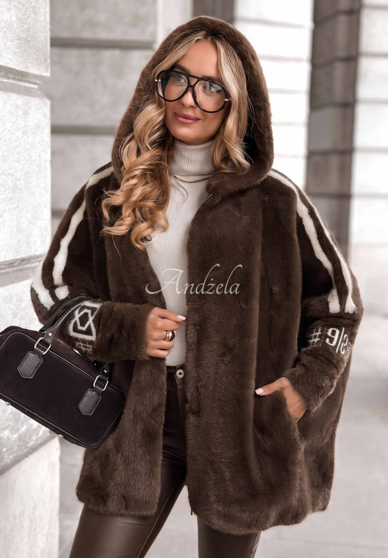 Woll-Alpaka-Jacke mit Angora Choose Me First Schokoladenbraun II