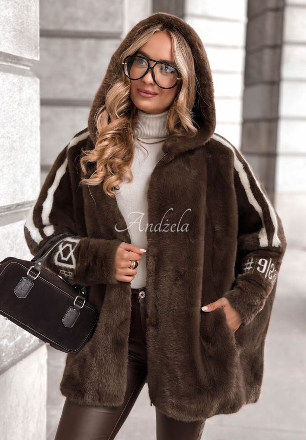 Woll-Alpaka-Jacke mit Angora Choose Me First Schokoladenbraun II